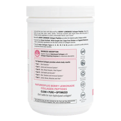 Collagen Peptides 364g Berry Lemonade NaturesPlus