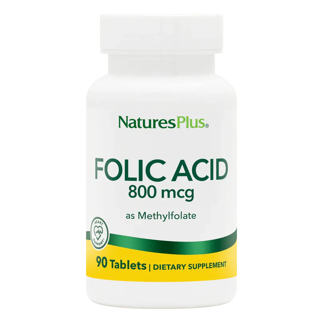 Folic Acid 800 mcg 90 Tablets NaturesPlus