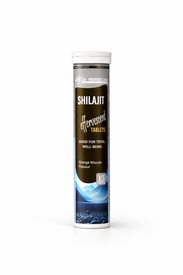 Shilajit Effervescent 15 Tablets Dr. Herbician – Orange Masala Flavor