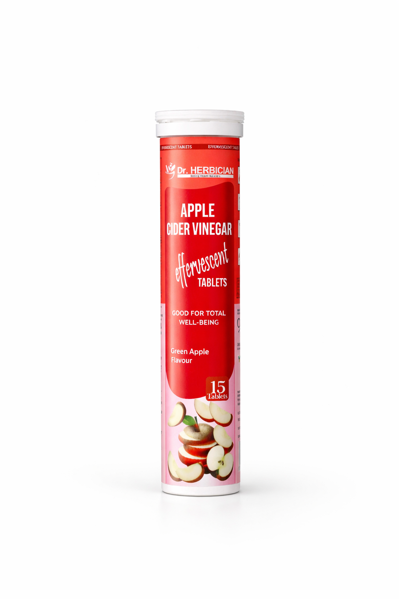 Apple Cider Vinegar Effervescent 15 Tablets Dr. Herbician  – Green Apple Flavor