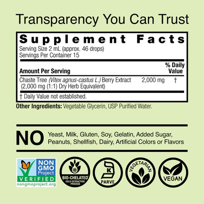 Chasteberry Vitex Agnus Castus - Alcohol Free Liquid 30ml Natures Answer