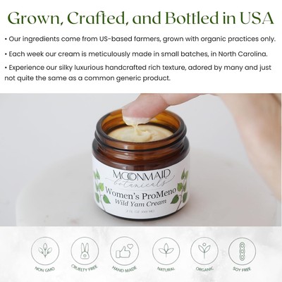 ProMeno Wild Yam Cream for Hormone Balance 2 Oz MoonMaid