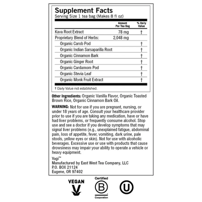 Kava Stress Relief Tea Yogi