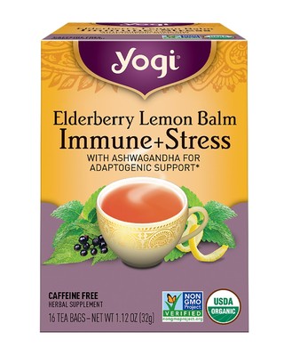 Elderberry Lemon Balm Immune + Stress Tea Yogi