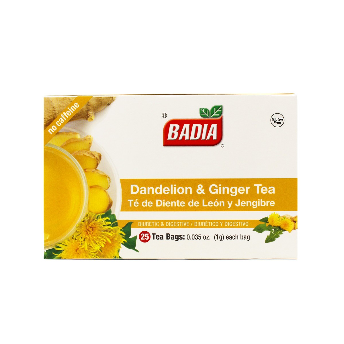 Dandelion & Ginger Tea Bags – 25 bags Badia