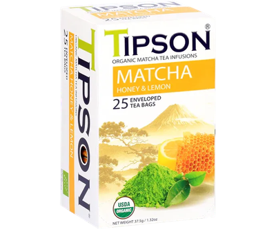 Organic Matcha Honey & Lemon - 25 Tea Bags- Tipson