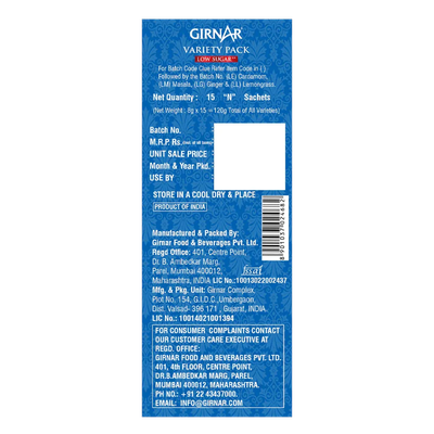 Girnar Instant Tea Premix Low Sugar Variety Pack
