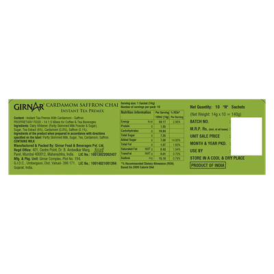 Chai Instant Tea Premix With Cardamom-Saffron Girnar