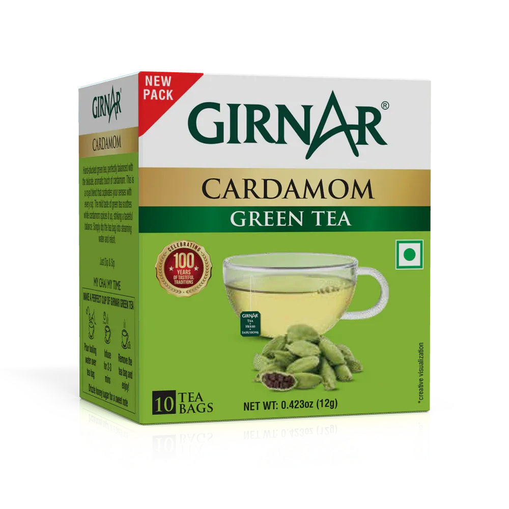Green Tea Bags - Cardamom Girnar Mini