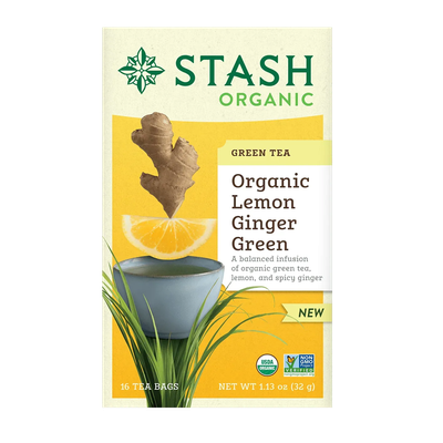 Organic Lemon Ginger Green Stash Tea