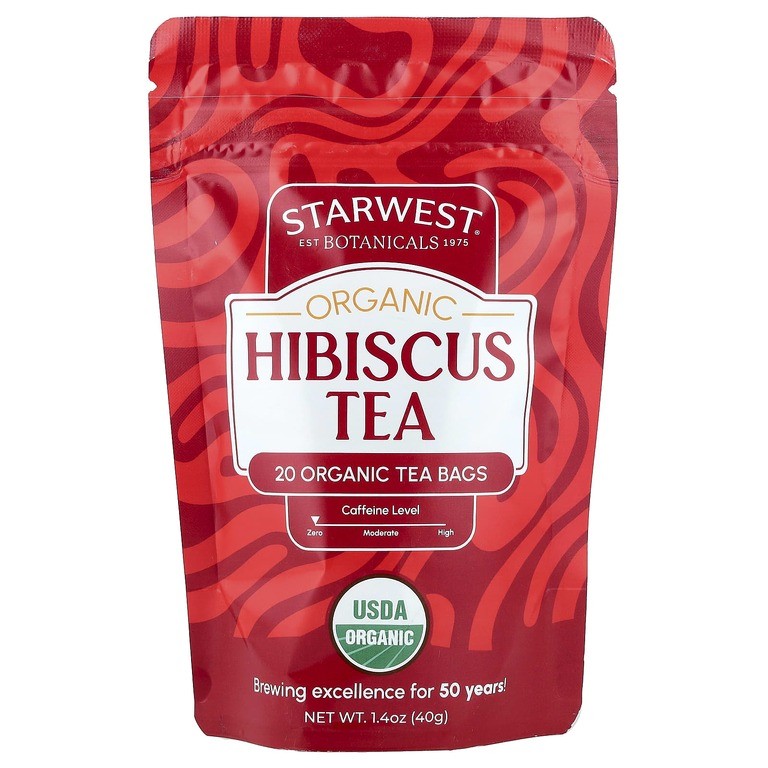 Organic Hibiscus Tea Starwest 20 teabags