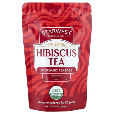 Organic Hibiscus Tea Starwest 20 teabags