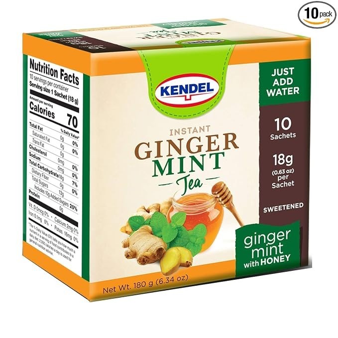 Instant Ginger Mint Honey Tea Kendel 10 teabags