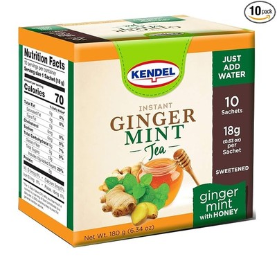 Instant Ginger Mint Honey Tea Kendel 10 teabags