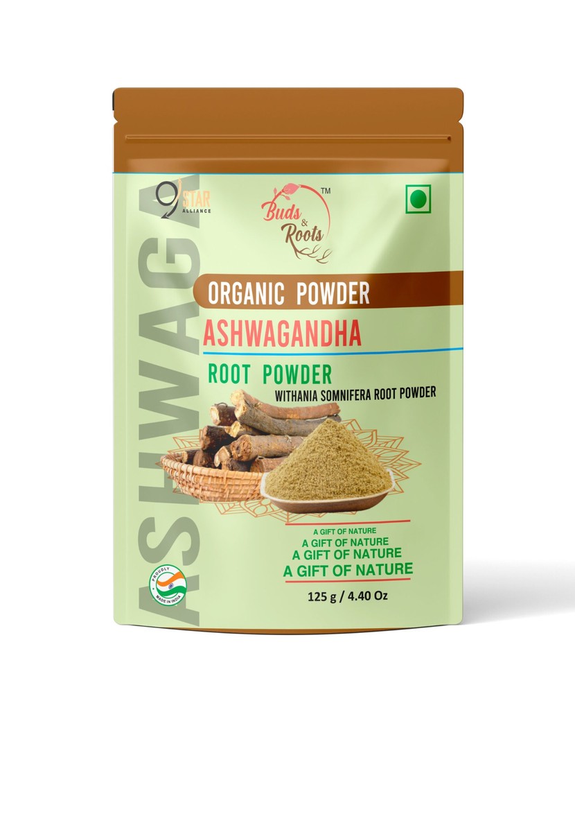 Ashwagandha Root Organic Powder Buds & Roots 125g