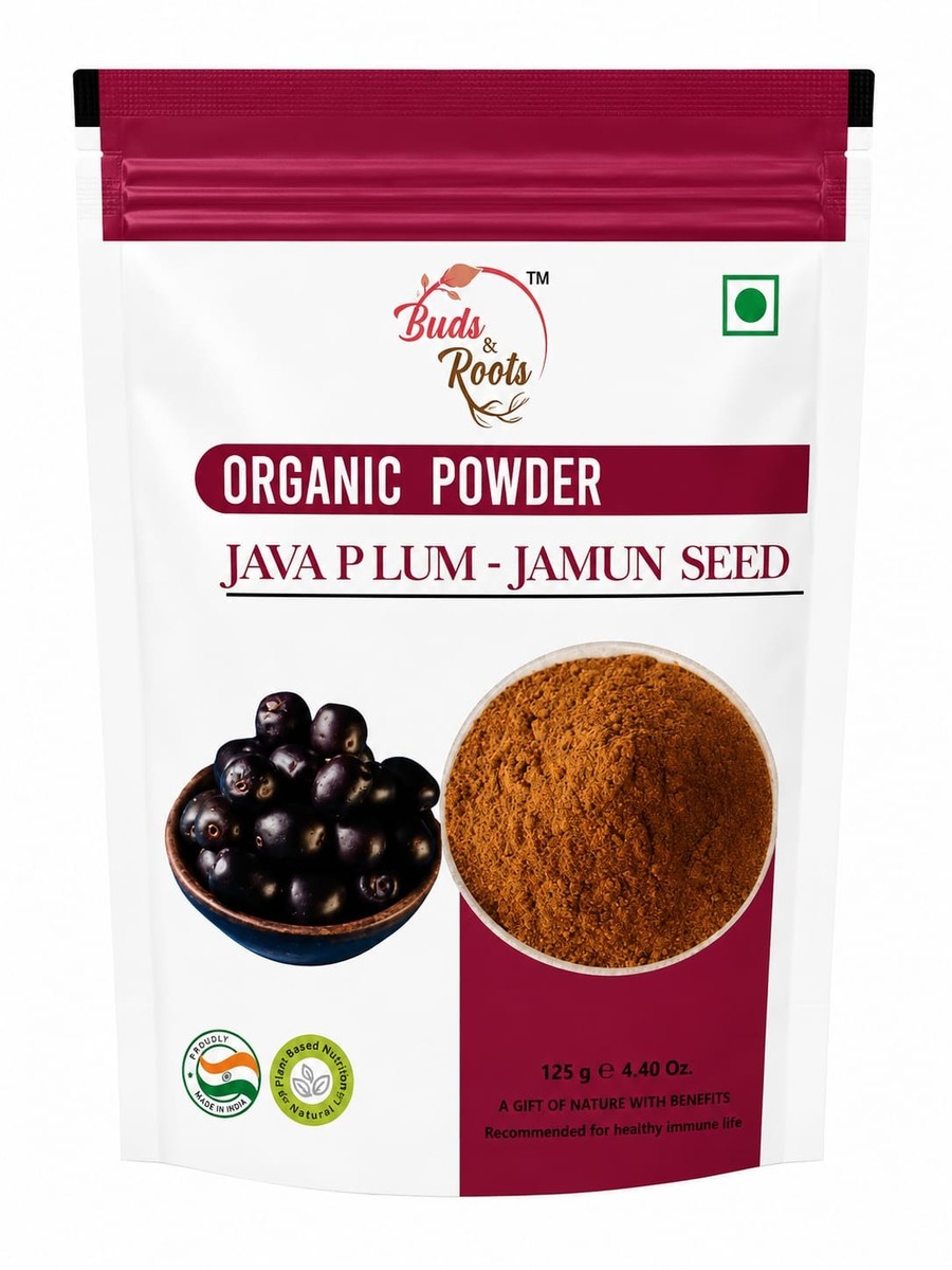 Java Plum Jamun Seed Organic Powder Buds & Roots 125g