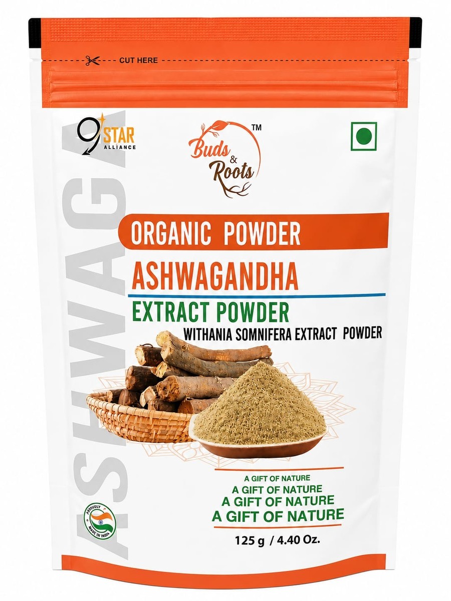 Ashwagandha Extract Organic Powder Buds & Roots 125g