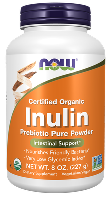 Inulin Prebiotic Pure Powder, Organic NOW 8oz.