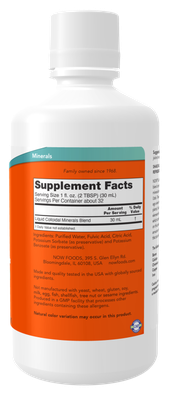 Colloidal Minerals Liquid 32 FL oz. NOW