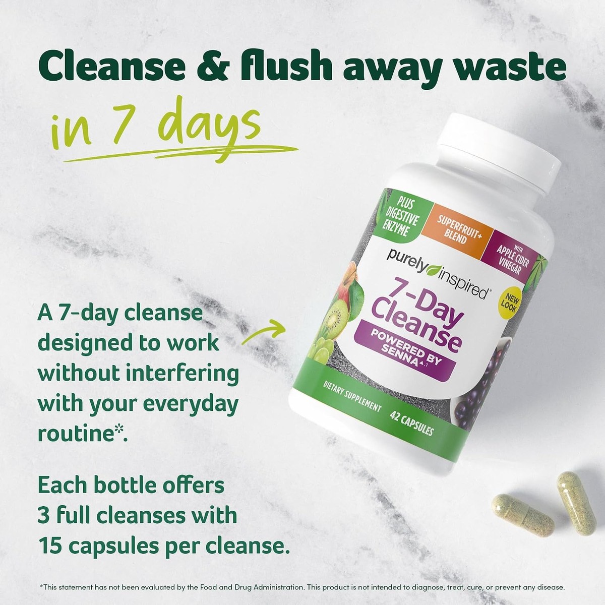Purely Inspired 7-Day Detox Cleanse - Digestive Enzymes & Probiotics