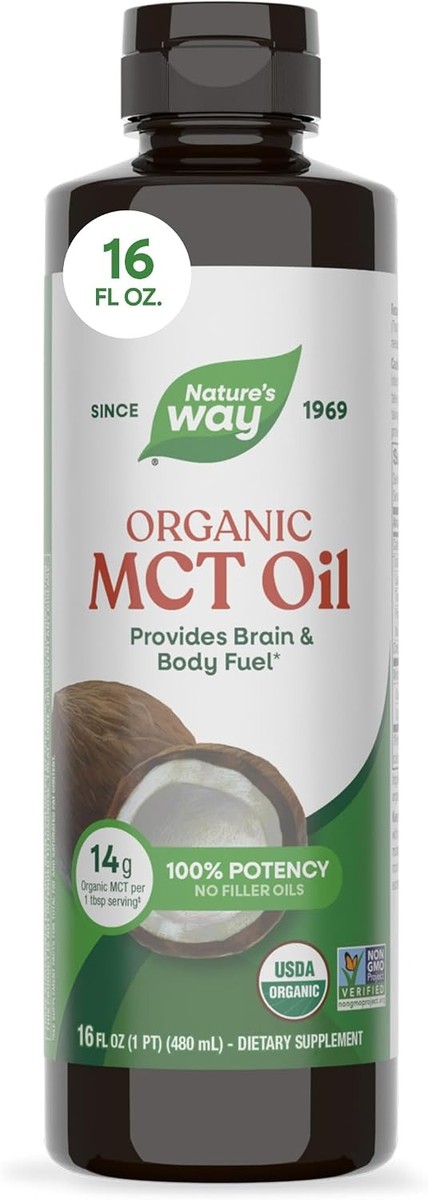 Nature's Way Organic MCT Oil, Brain and Body Fuel*, Keto & Paleo, 16 Fl Oz