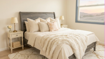 Queen Bedframe-The Charcoal Haven