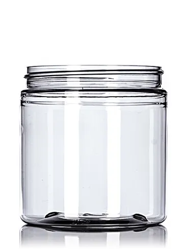 8oz clear plastic Jar with white lid