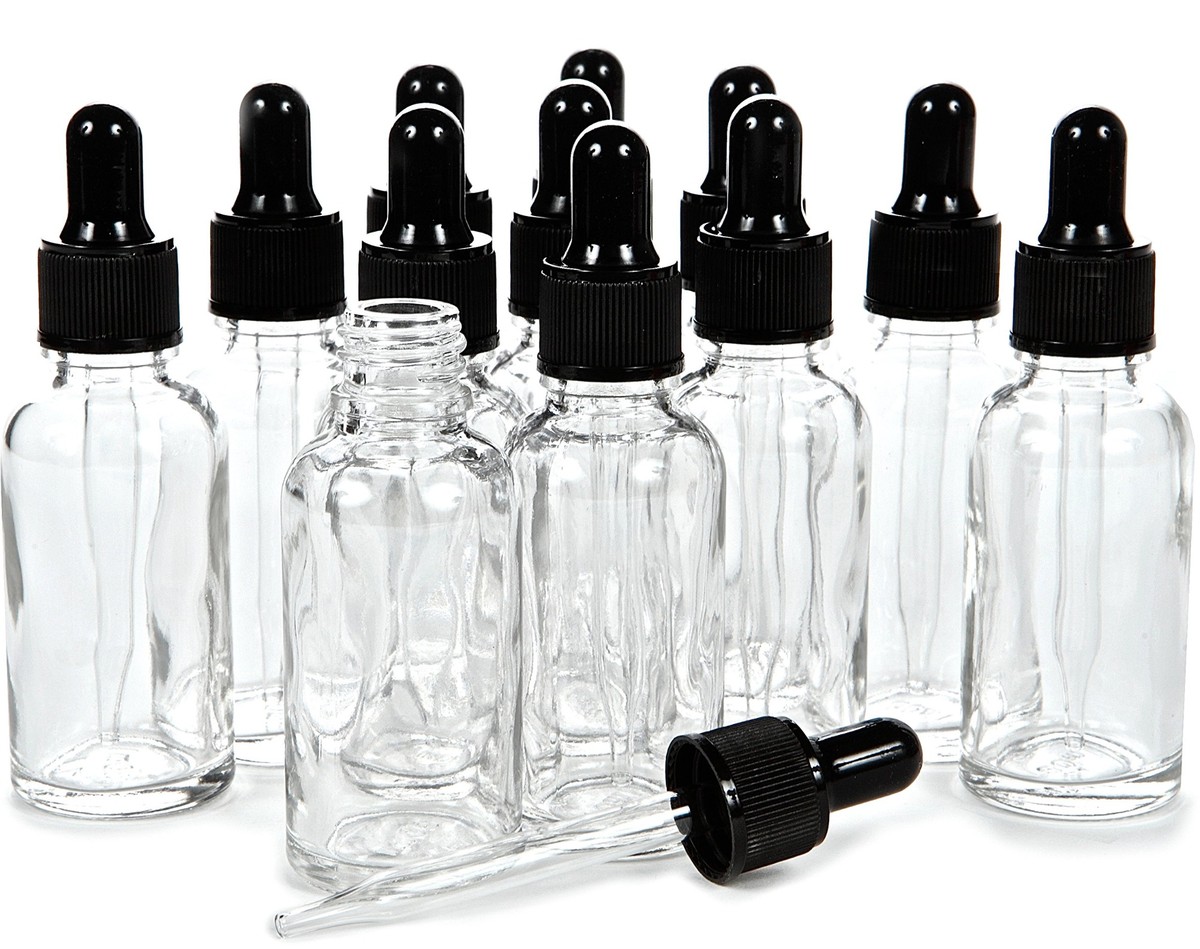 1oz Clear Glass Dropper bottle