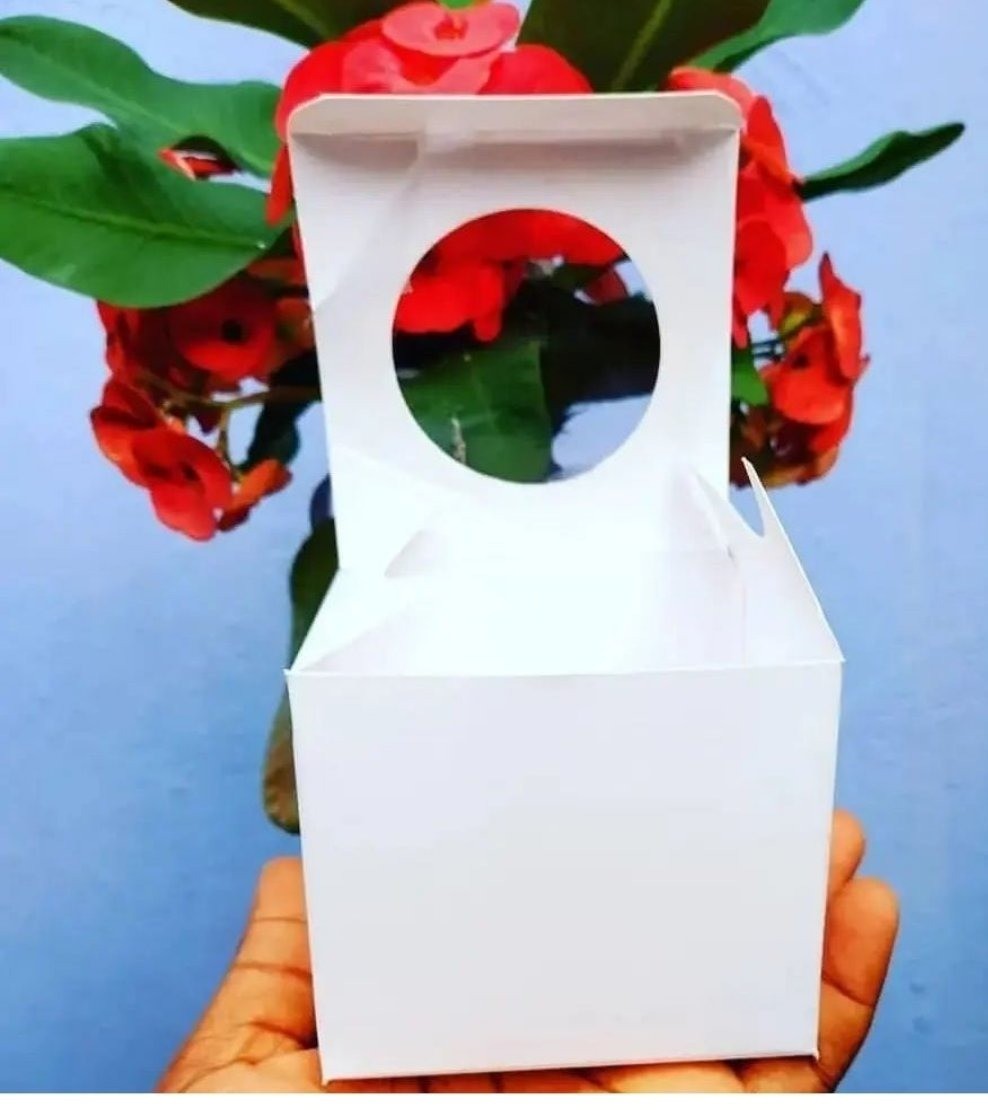 Single white cupcake box with window (without holder)