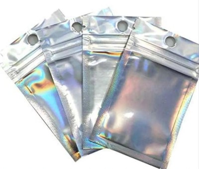 2.3x3.9 Silver ziplock pouch with hang hole