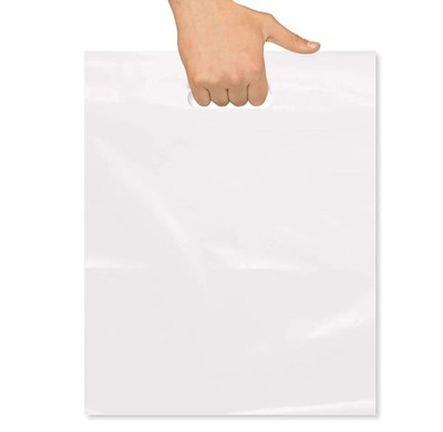 12x15 White plastic Bags with handle