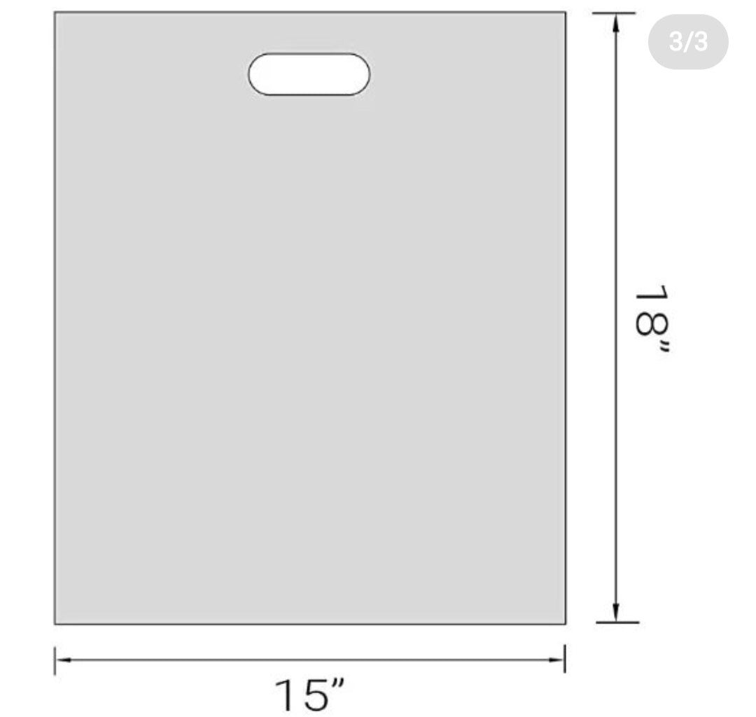 15x18 White plastic bag with handle