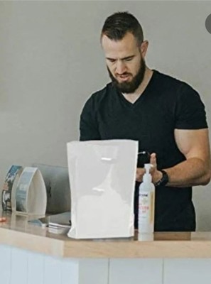 15x18 White plastic bag with handle