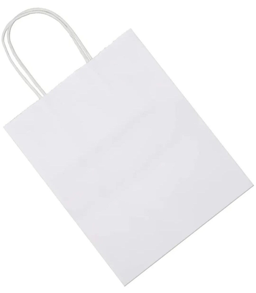 8x12 White Paper Bags with Handle