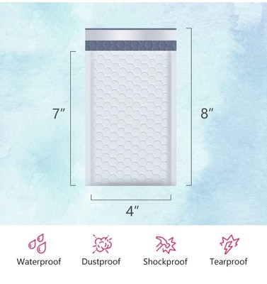 4x8 White Bubble Mailer bag