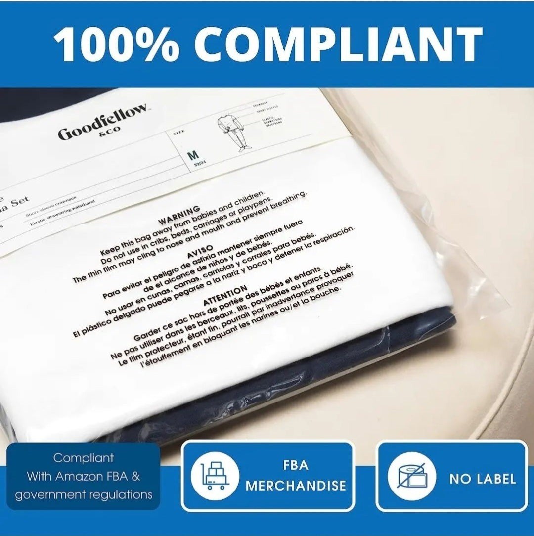 9x12 Self Seal Bags with Warning