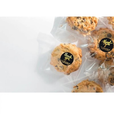 1.5" Black and Gold Thank you sticker 1 pack/50pcs