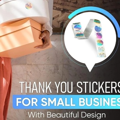 1.5" Holographic Thank you stickers (50pcs)