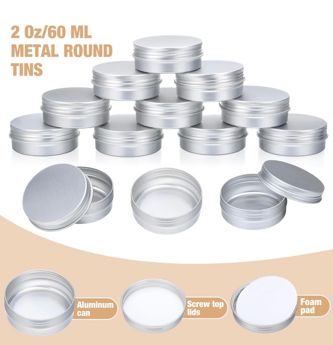 2oz silver metal jar with lid (available soon)