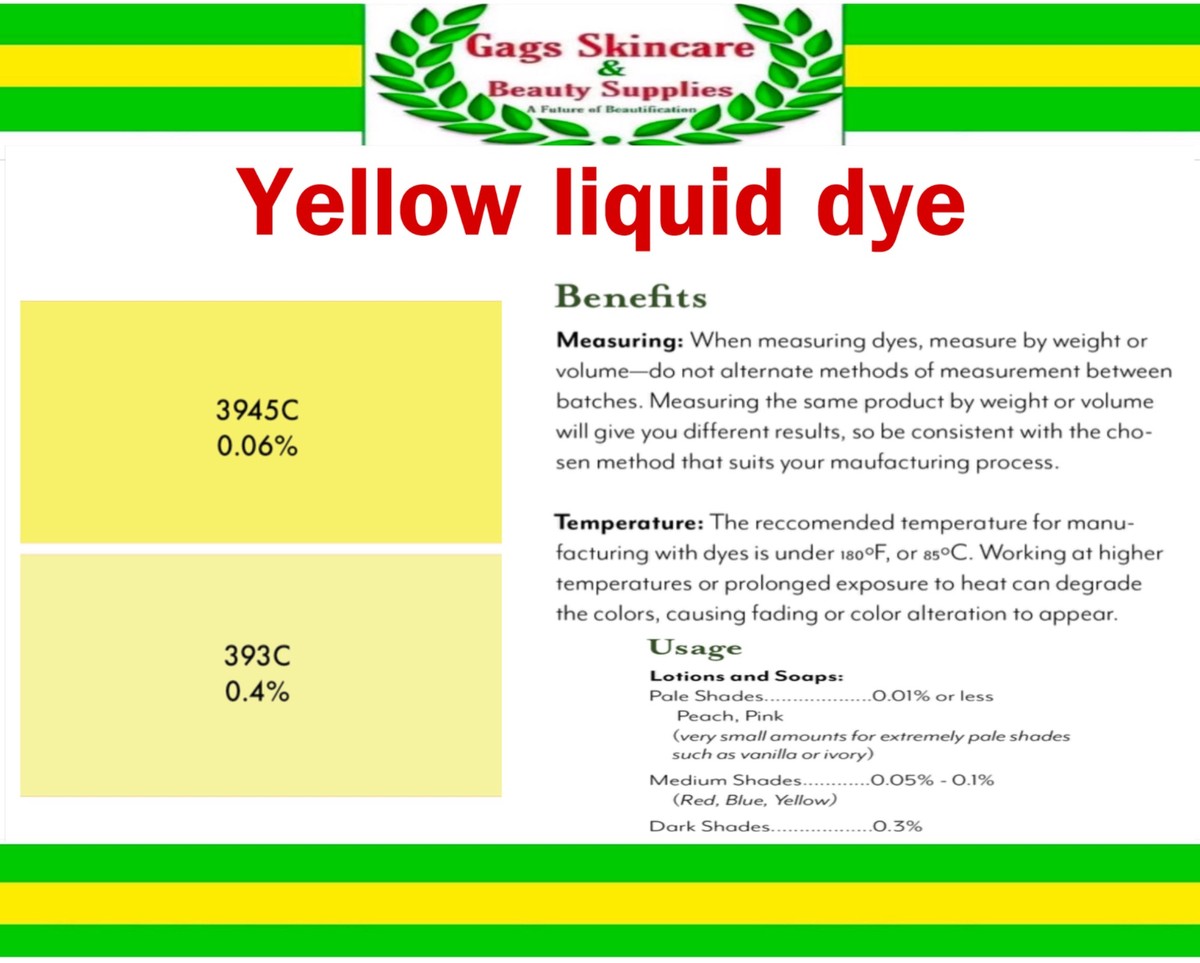 Yellow Liquid dye