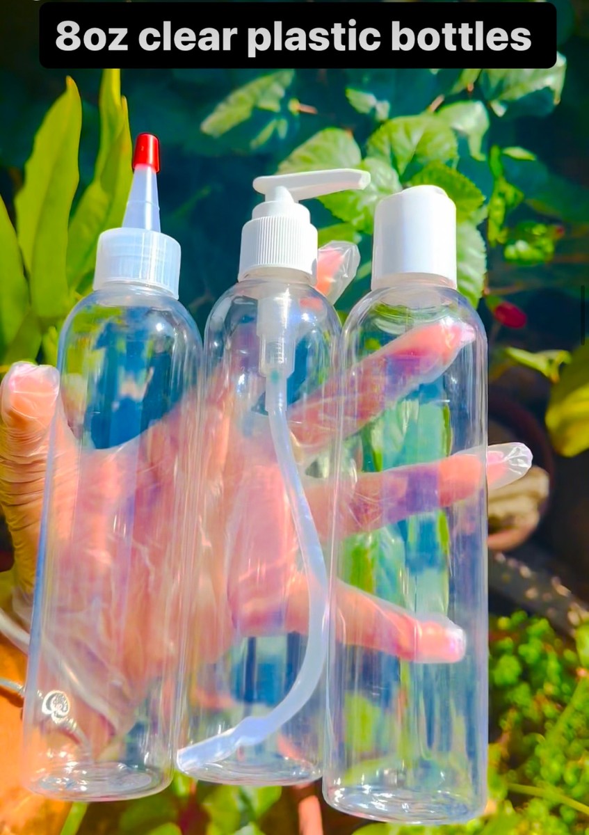 8oz clear plastic bottle