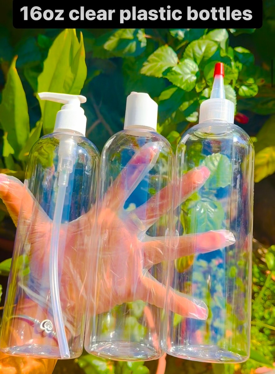 16oz Clear plastic bottle