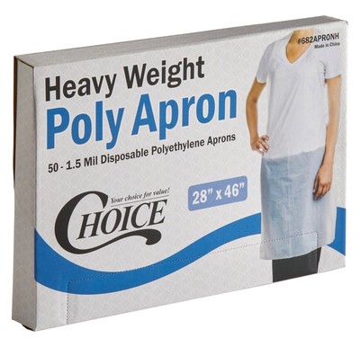 Choice Disposable Heavy Weight White Poly Apron