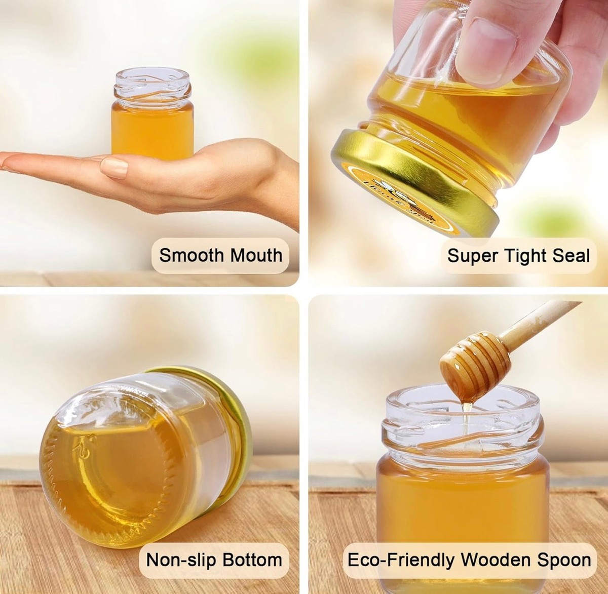 1.5oz Glass Jar with Gold lid