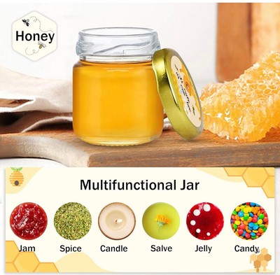 1.5oz Glass Jar with Gold lid