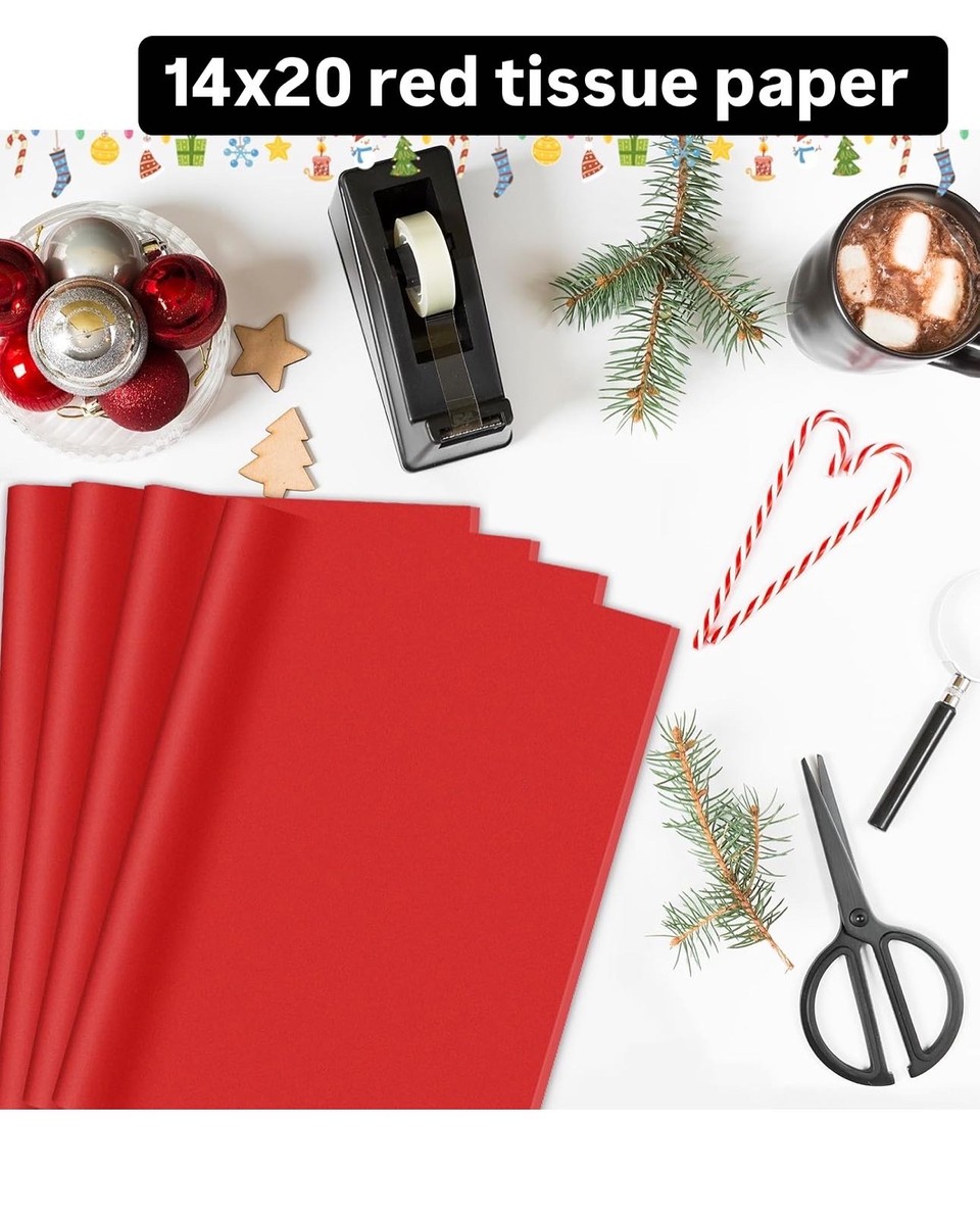 Red tissue paper 14”x20”