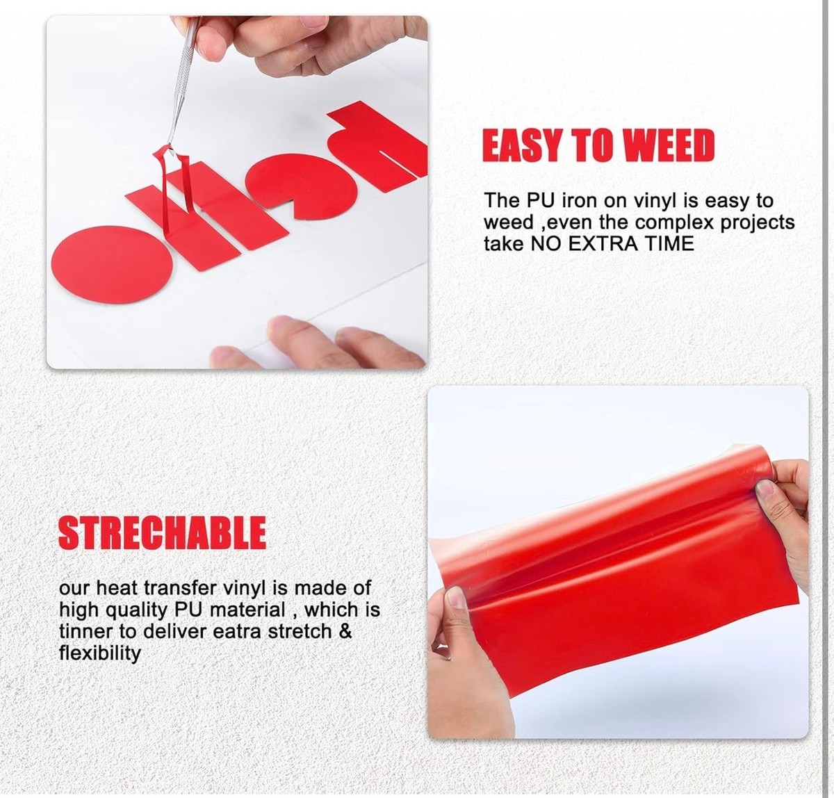 Red HTV Vinyl 12”x12”