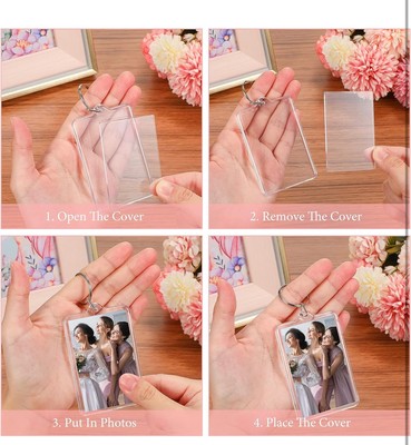 2”x3” Acrylic Blank Clear Keyring