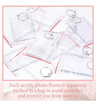 2”x3” Acrylic Blank Clear Keyring