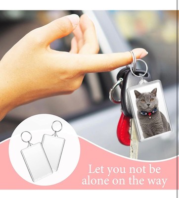 2”x3” Acrylic Blank Clear Keyring